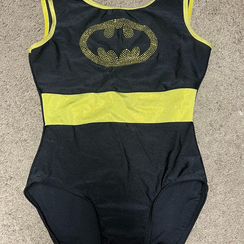 Black and Yellow Batman Gymnastics Leotard size: child large